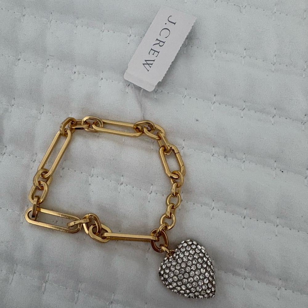 J. Crew Gold Bracelet with Heart  Charm